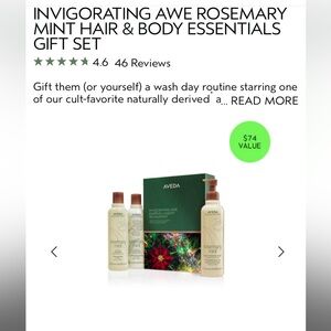 Aveda Rosemary Mint Shampoo, Conditioner, and Bodywash Set